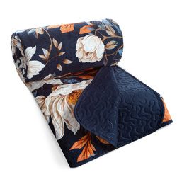 Baršunasti prekrivač za krevet 200x220 cm ukrašen botaničkim printom