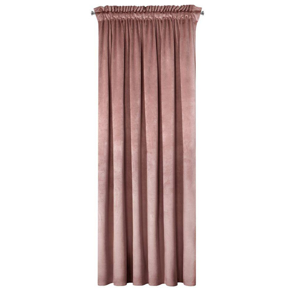 Zavjesa od jednobojnog mekog baršuna trakasta 140x270 cm ružičasta ROSA