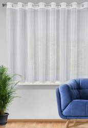 Zavjesa od glatke, mat mikro mreže s ukrasnom zlatnom čipkom 300x150 Vivian