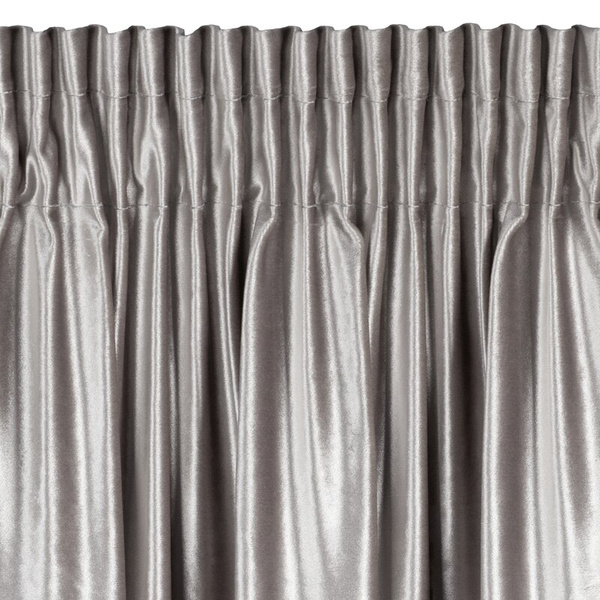 Srebrna zavjesa od sjajnog baršuna 140x270 cm traka - CAMERON