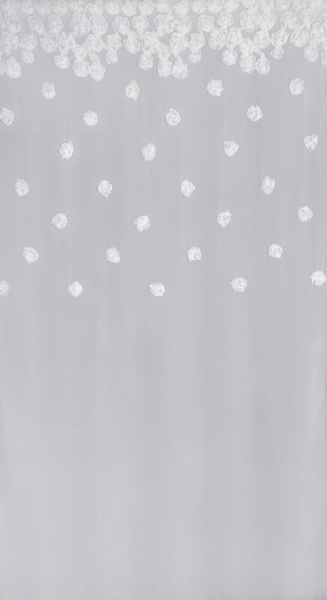 Bijela šifonska zavjesa ukrašena trodimenzionalnim ružama, 350x160 cm - DIANA