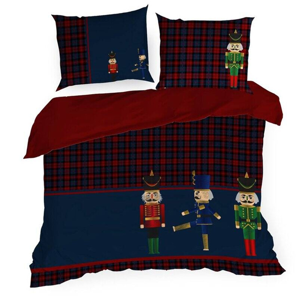 Božićna posteljina 220x200 od visokokvalitetnog pamučnog satena s božićnim motivom PETER