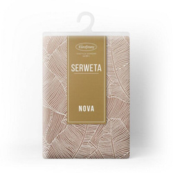 Tamnobež stolnjak 85x85 sa jacquard uzorkom listova banane Isla 