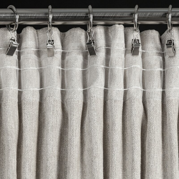 Bež zavjesa od šenil tkanine 140x270 cm traka - MEGI