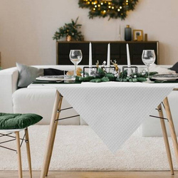 Božićni stolnjak od karirane jacquard tkanine sa srebrnim koncem 85x85 Flash 1