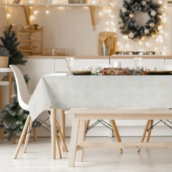 Božićni stolnjak od jacquard tkanine s motivom snježne pahulje protkane zlatnim koncem 135X180 Flash 9