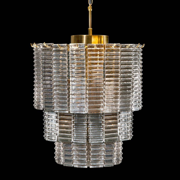 Lampa DALIA s pravokutnim staklenim privjescimana 42x50 zlata