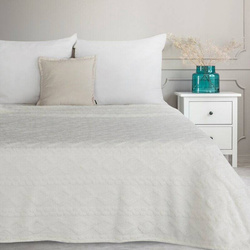 Deka bijela s ukrasnom pletenicom 200x220 