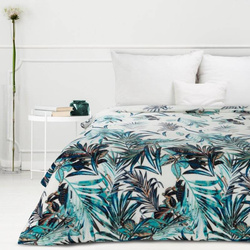 Pokrivač mekan i ugodan na dodir s printom plavog lišća 150 X 200 PILAR