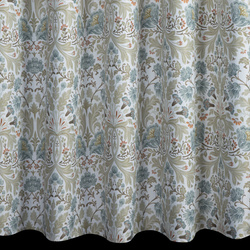 Zavjesa za zamračivanje, bijela i plava, ukrašena biljnim printom, 135x270 cm- ASHLEY