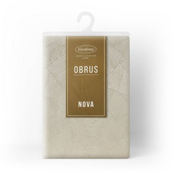 Krem stolnjak 140x220 sa jacquard uzorkom listova banane Isla