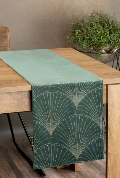 Baršunasti nadstolnjak 35x220 s velikim art deco lepezastim uzorkom Blink 14