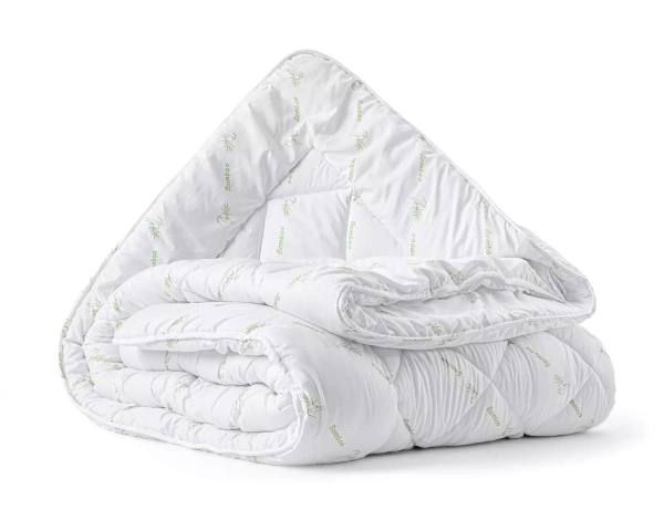 SET poplun i 2 jastuke od bambusa u bijeloj boji 240X220 cm i 2 kom. 60x70 cm