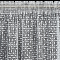 Bijela zavjesa s finim geometrijskim uzorkom, 140x270 cm, ALAYA 