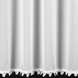 Bijela šifonska zavjesa ukrašena izvezenom aplikacijom, traka 400x140 cm, LILI