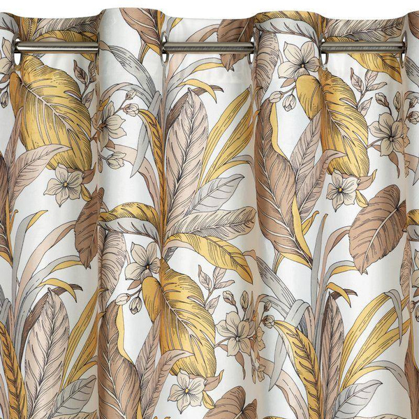 Zavjesa od mekanog baršuna s printom cvijeća i lišća 140x250 Bari