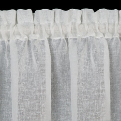 Bijelo-zelena kuhinjska zavjesa od gaze ukrašena cvjetnim printom i čipkom, 150x30 cm, ESTERA tunel