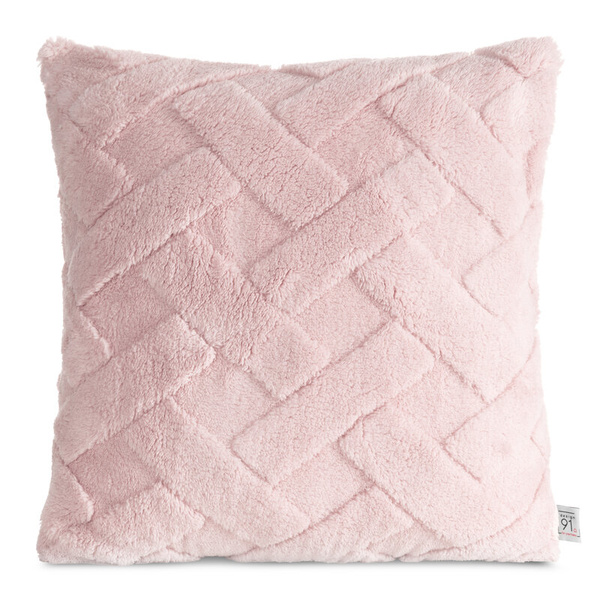 Jastučnica 45x45 cm srebrna od mekog pliša ukrašena reljefnim uzorkom CARO 