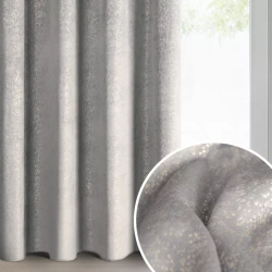 Baršunasta zavjesa ukrašena sjajnim printom, 135x250 cm, zlatne rupice - BETHY