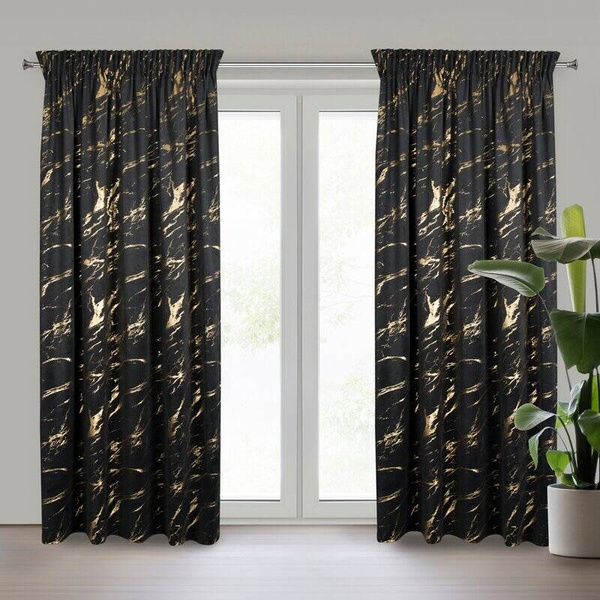 Gotova zavjesa 140x270 od baršuna ukrašena sjajnim mramorom Molly