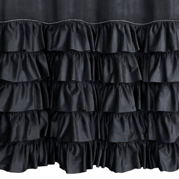 Gotova baršunasta zavjesa s volanima i ukrasnim kamenčićima Carli 140 x 250 cm