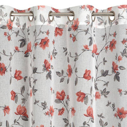 Zavjesa sa cvjetnim printom od svijetlog, poluprozirnog etamina 140x250 Jenny