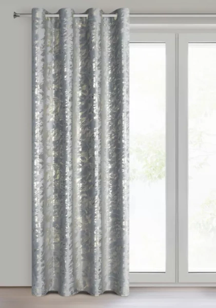 Tamno siva, zlatna zavjesa sa sjajnim printom od baršunaste tkanine 140x250 DORIS