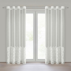 Zavjesa od peruanske tkanine ukrašena aplikacijom prirodna boja 140x250 cm - LIZA