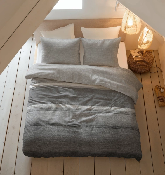 Posteljina od flanela 140x220 siva, mekana na dodir Stone Stripe