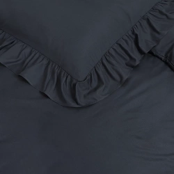 Elegantna siva posteljina s volanima 140x200/220 RufflesWhite