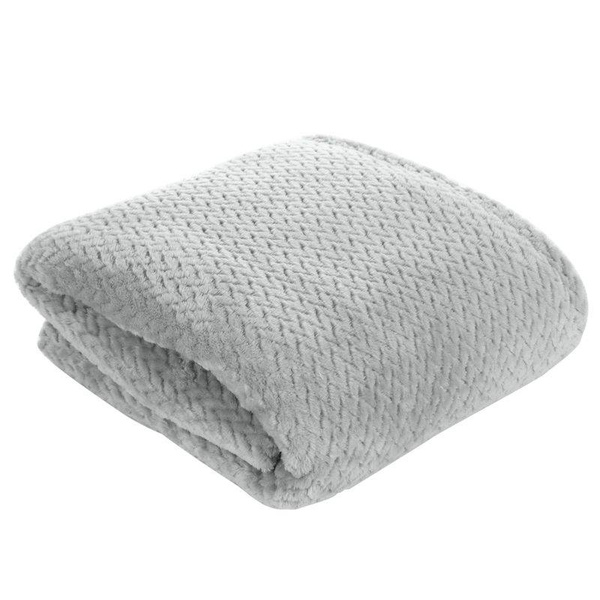 Mekana i na dodir ugodna deka s reljefnim kockastim uzorkom 200X220 cm boja siva Cindy3 