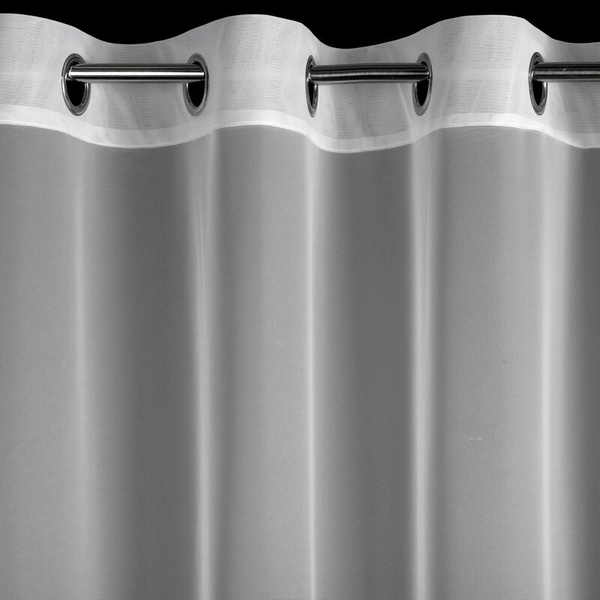 Krem mrežasta zavjesa ukrašena vezom s koncem boje šampanjca, 140x250 cm - ALIRA