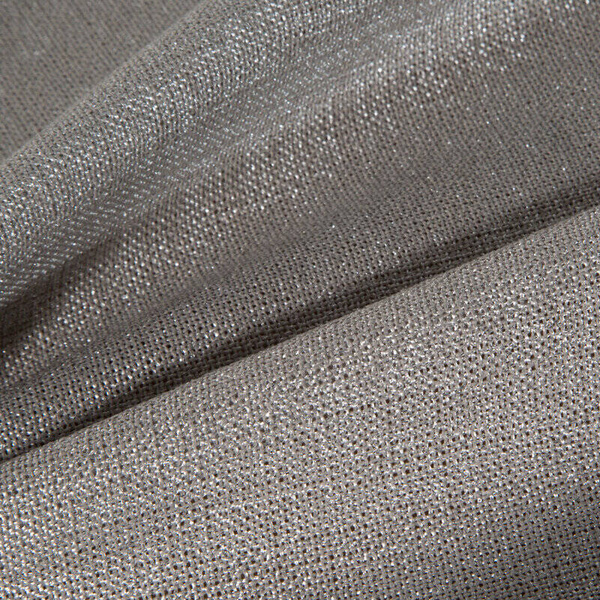 Okrugli stolnjak s lanenim tkanjem i sjajnim koncem, završen dvostrukom trakom na rubovima ∅ 180 cm Bianca 2