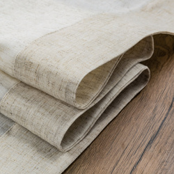 Trkač za stol prirodni stolnjak s bež ukrasnim volanom s porubom 40x140 s dodatkom lana Natura 10