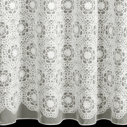 Zavjesa od peruanske tkanine ukrašena aplikacijom prirodna boja 140x250 cm - LIZA