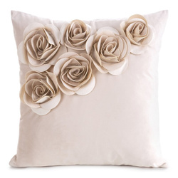 Baršunasta jastučnica 45 x 45 cm ukrašena 3D ružama Flores 1