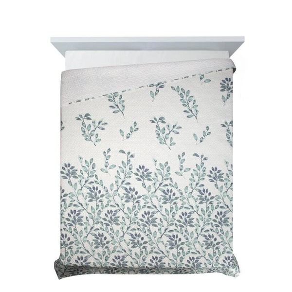 Lagani prekrivač s printom zelenih grančica 200x220 CLARISSA