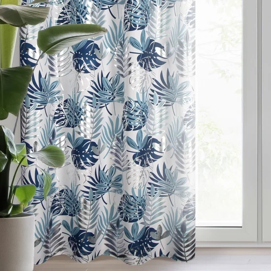 Zavjesa 140x250 s motivom egzotičnog lišća i sjajnim printom Malta
