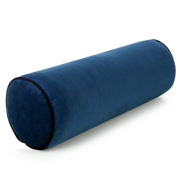 Ukrasni jastuk, valjak 15x45 od baršuna s kontrastnim rubom Gaja