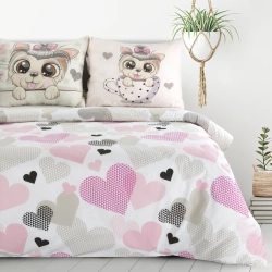 Dječja posteljina od pamuka sa motivom slatkog psa i srca 140x200 Kids 11