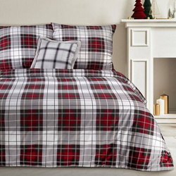 Božićna posteljina 160x200 od pamučnog satena s božićnim kariranim motivom ASPEN 