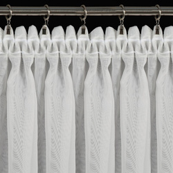 Bijela zavjesa 400x250 cm s ukrasnom čipkom i vezicom - CAROLINE