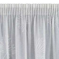 Zavjesa od svijetlog etamina sa motivom jacquard listova na traci 140x270 Jane