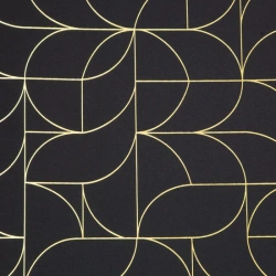 Zavjesa sa zlatnim geometrijskim printom 140x250 Evi