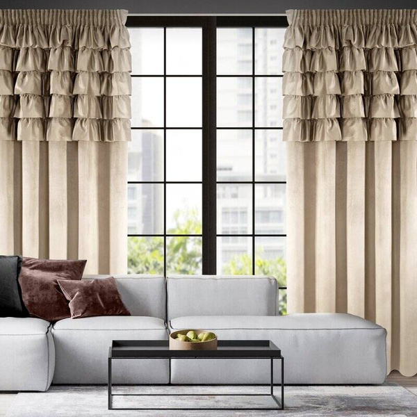 Zavjesa 140x270 na traci AURA s volanima