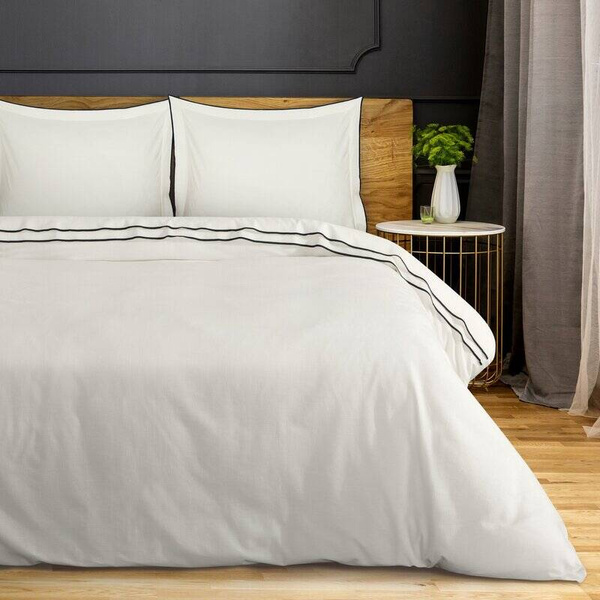 Posteljina 220x200 cm od ranforce pamuka ukrašena vrpcom REINA 38