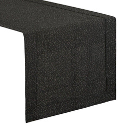 Trkač za stol crni s ukrasnim rubom i srebrnim koncem 40x140 Stella 1
