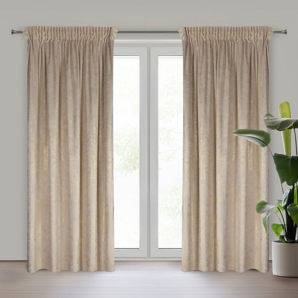 Baršunasta zavjesa sa sjajnim printom, 135x270 cm, traka - AVENA