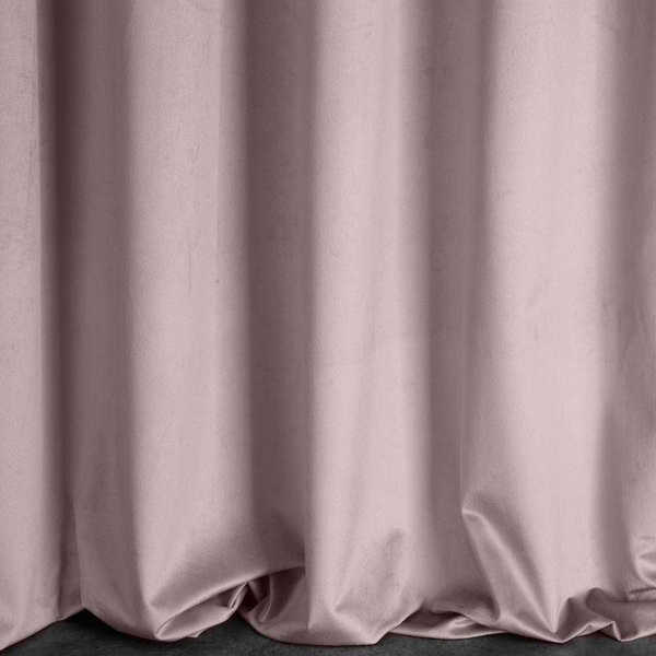 Zavjesa od jednobojnog mekog baršuna trakasta 140x270 cm ružičasta ROSA  