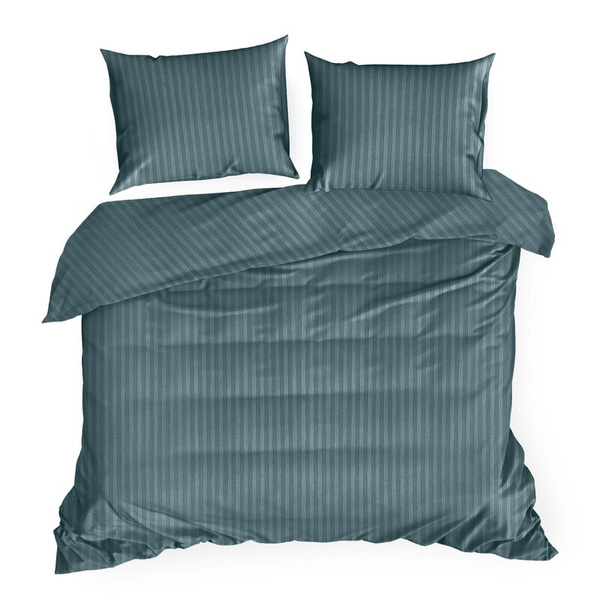 Premium prugasta posteljina za apartmane od pamučnog satena 140x200